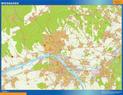 Mapa Wiesbaden en Alemania gigante. Mapas grandes para Chile y América