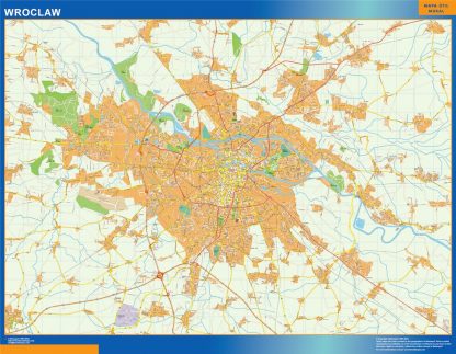 Mapa Wroclaw Polonia gigante. Mapas grandes para Chile y América