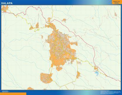 Mapa Xalapa en Mexico gigante. Mapas grandes para Chile y América