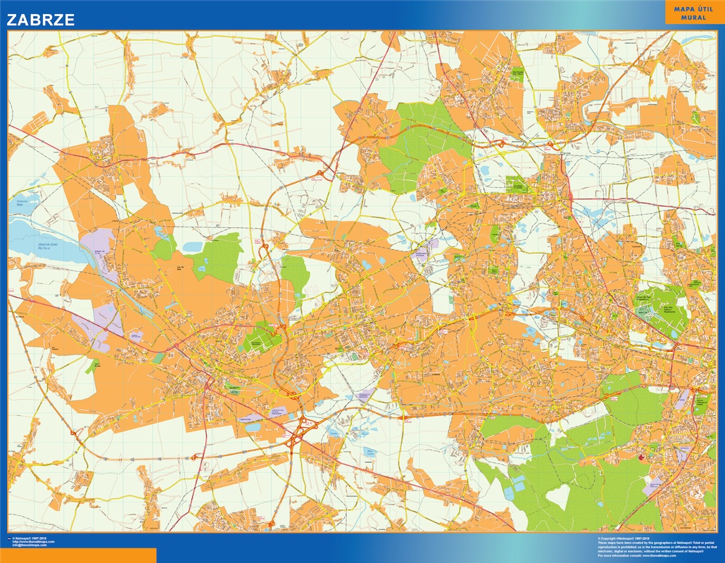 Mapa Zabrze Polonia gigante. Mapas grandes para Chile y América