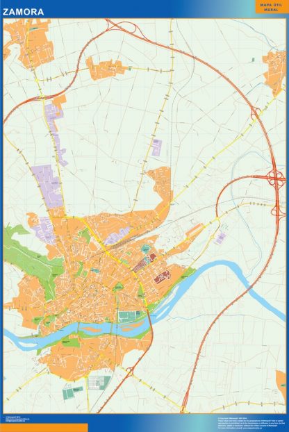 Mapa Zamora callejero gigante. Mapas grandes para Chile y América