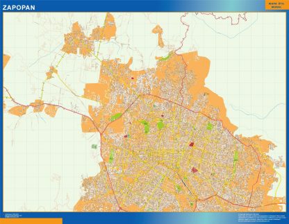 Mapa Zapopan en Mexico gigante. Mapas grandes para Chile y América