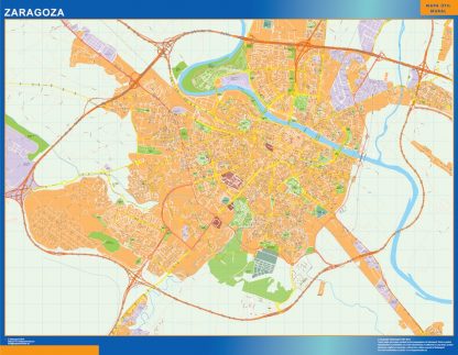 Mapa Zaragoza callejero gigante. Mapas grandes para Chile y América