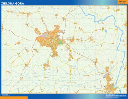 Mapa Zielona Gora Polonia gigante. Mapas grandes para Chile y América