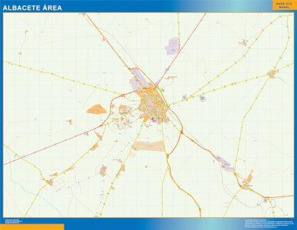 Mapa carreteras Albacete Area gigante. Mapas grandes para Chile y América