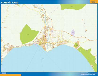 Mapa carreteras Almeria Area gigante. Mapas grandes para Chile y América