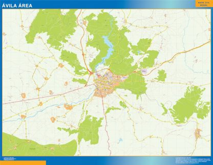 Mapa carreteras Avila Area gigante. Mapas grandes para Chile y América