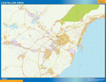 Mapa carreteras Castellon Area gigante. Mapas grandes para Chile y América