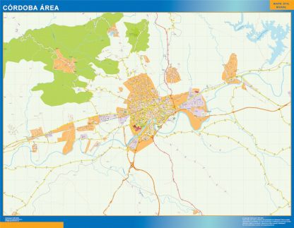 Mapa carreteras Cordoba Area gigante. Mapas grandes para Chile y América