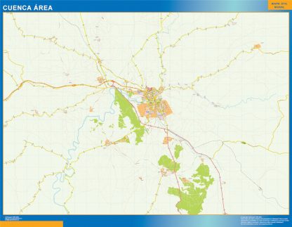 Mapa carreteras Cuenca Area gigante. Mapas grandes para Chile y América
