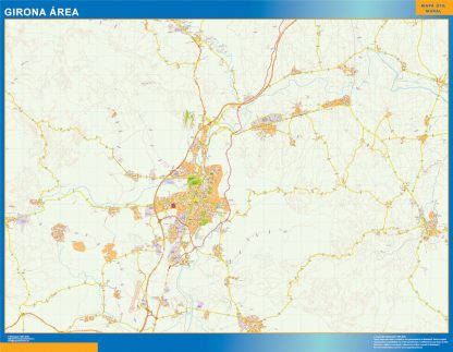 Mapa carreteras Girona Area gigante. Mapas grandes para Chile y América