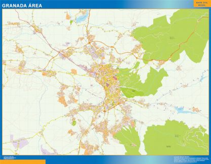 Mapa carreteras Granada Area gigante. Mapas grandes para Chile y América