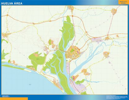 Mapa carreteras Huelva Area gigante. Mapas grandes para Chile y América