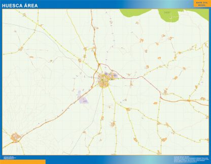 Mapa carreteras Huesca Area gigante. Mapas grandes para Chile y América