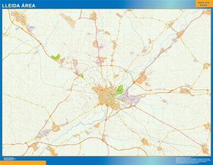 Mapa carreteras Lleida Area gigante. Mapas grandes para Chile y América
