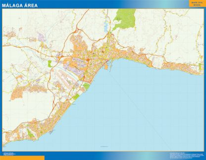 Mapa carreteras Malaga Area gigante. Mapas grandes para Chile y América