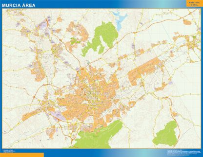 Mapa carreteras Murcia Area gigante. Mapas grandes para Chile y América