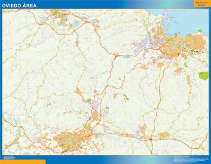 Mapa carreteras Oviedo Area gigante. Mapas grandes para Chile y América