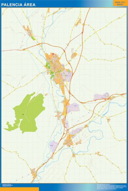 Mapa carreteras Palencia Area gigante. Mapas grandes para Chile y América