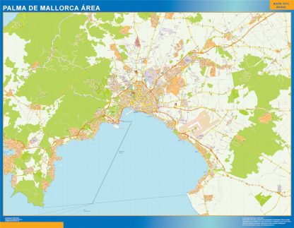 Mapa carreteras Palma Mallorca Area gigante. Mapas grandes para Chile y América
