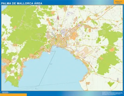 Mapa carreteras Palma Mallorca Area gigante. Mapas grandes para Chile y América