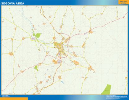 Mapa carreteras Segovia Area gigante. Mapas grandes para Chile y América