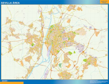 Mapa carreteras Sevilla Area gigante. Mapas grandes para Chile y América