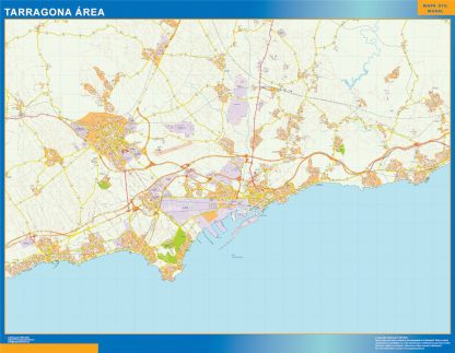 Mapa carreteras Tarragona Area gigante. Mapas grandes para Chile y América