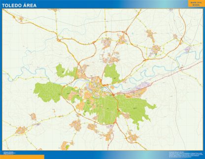 Mapa carreteras Toledo Area gigante. Mapas grandes para Chile y América