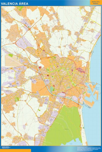 Mapa carreteras Valencia Area gigante. Mapas grandes para Chile y América