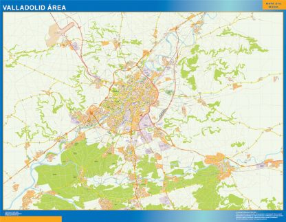 Mapa carreteras Valladolid Area gigante. Mapas grandes para Chile y América