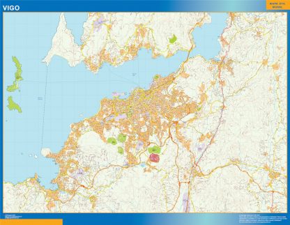 Mapa carreteras Vigo Area gigante. Mapas grandes para Chile y América