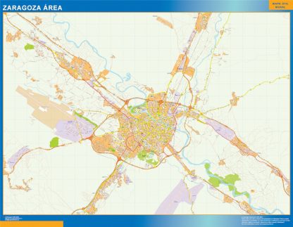 Mapa carreteras Zaragoza Area gigante. Mapas grandes para Chile y América