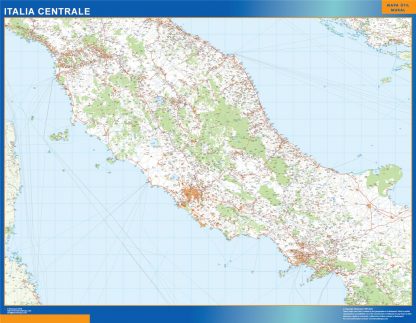 Mapa centro Italia carreteras gigante. Mapas grandes para Chile y América