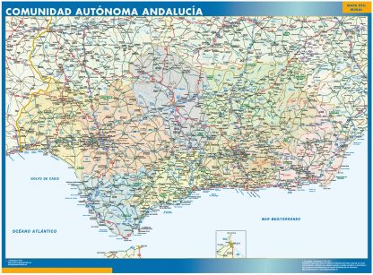 Mapa de Andalucia gigante. Mapas grandes para Chile y América