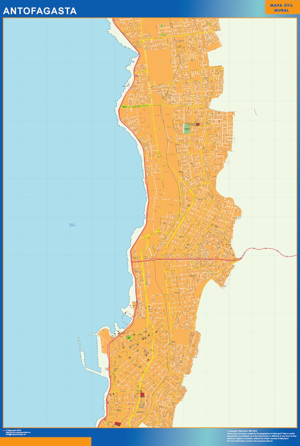 Mapa de Antofagasta en Chile gigante. Mapas grandes para Chile y América