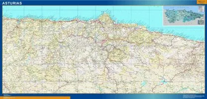 Mapa de Asturias relieve gigante. Mapas grandes para Chile y América