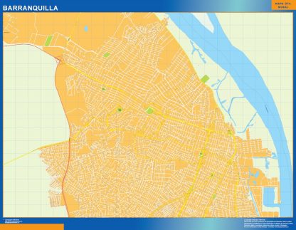 Mapa de Barranquilla en Colombia gigante. Mapas grandes para Chile y América