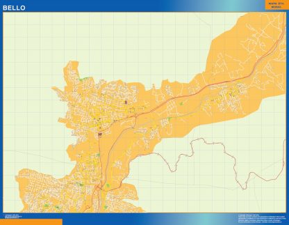 Mapa de Bello en Colombia gigante. Mapas grandes para Chile y América
