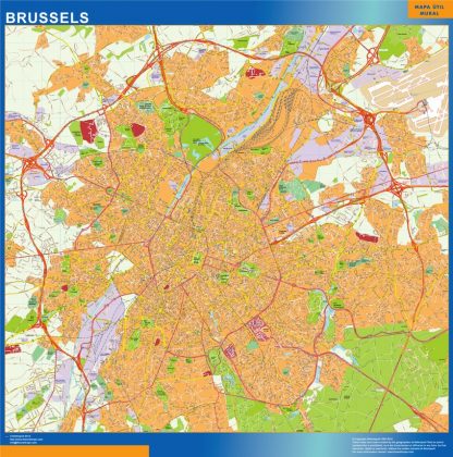 Mapa de Bruselas en Bélgica gigante. Mapas grandes para Chile y América