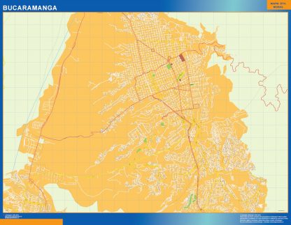 Mapa de Bucaramanga en Colombia gigante. Mapas grandes para Chile y América