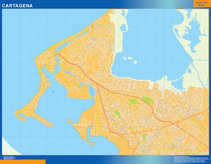 Mapa de Cartagena en Colombia gigante. Mapas grandes para Chile y América