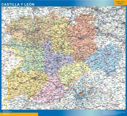Mapa de Castilla y Leon gigante. Mapas grandes para Chile y América