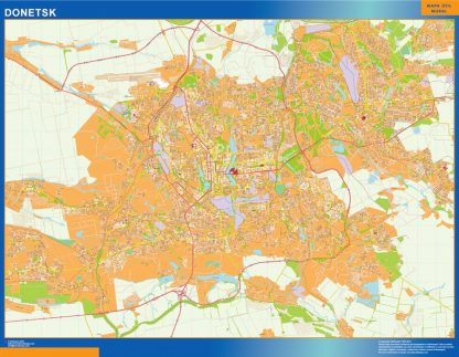 Mapa de Donetsk en Ucrania gigante. Mapas grandes para Chile y América