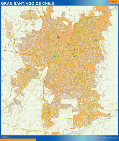 Mapa de Gran Santiago de Chile en Chile gigante. Mapas grandes para Chile y América