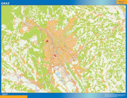 Mapa de Graz en Austria gigante. Mapas grandes para Chile y América