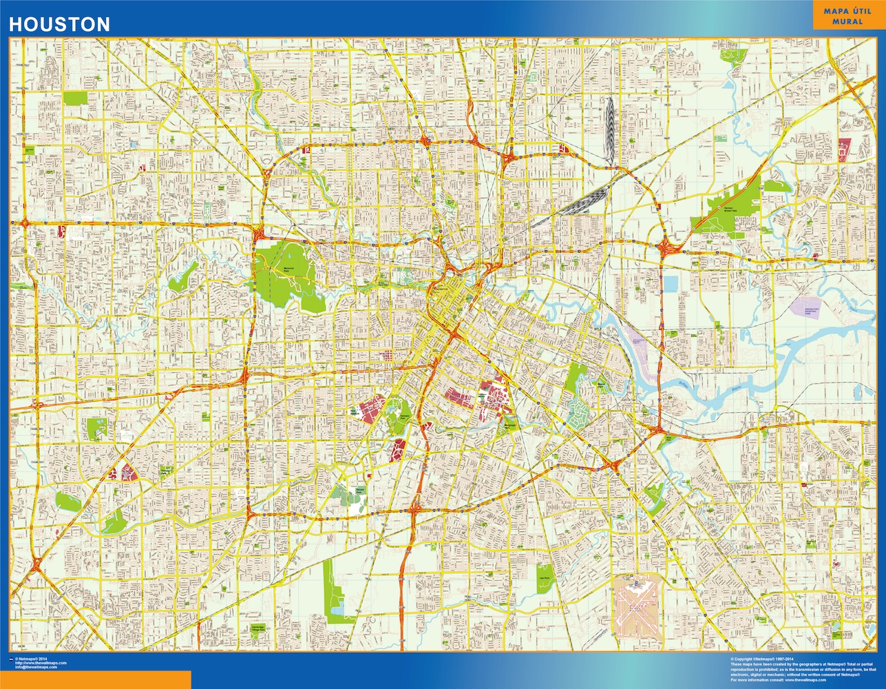 Mapa de Houston gigante. Mapas grandes para Chile y América