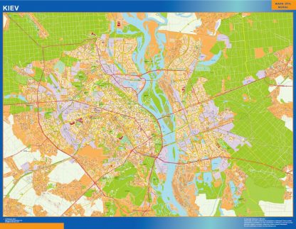 Mapa de Kiev en Ucrania gigante. Mapas grandes para Chile y América