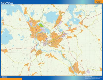 Mapa de Kouvola en Finlandia gigante. Mapas grandes para Chile y América