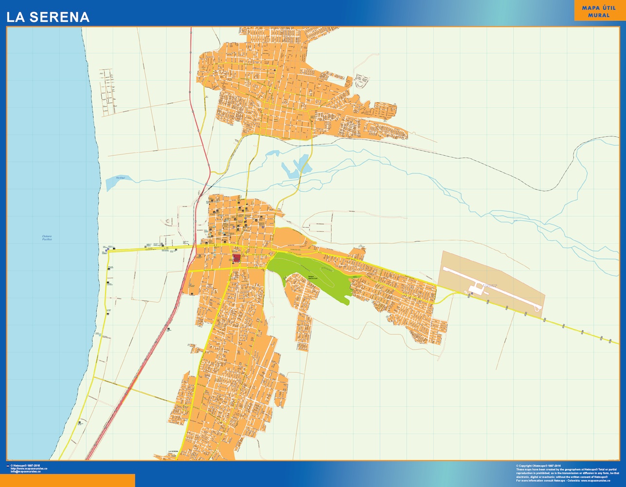 Mapa de La Serena en Chile gigante. Mapas grandes para Chile y América